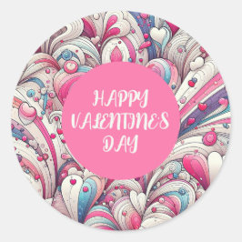 永遠に愛するハートパターン ラウンドシール