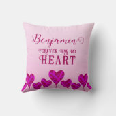 永遠に愛するハートピンクダークレッドパープルカップル クッション (裏面)
