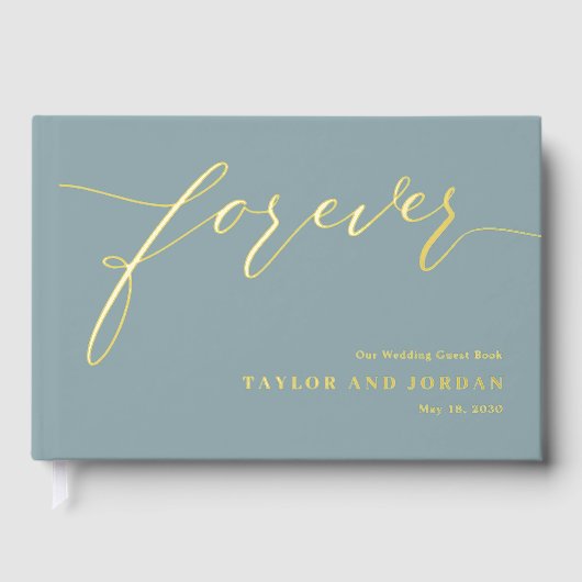 永遠に愛する編集可能なカラーフォイルゲストブック ゲストブック (正面)