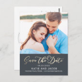 永遠に愛する編集可能なカラー日付を保存 ポストカード (正面/裏面)