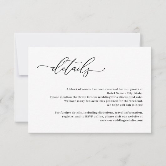 永遠に愛する編集可能カラー結婚の詳細カード 招待状 (正面)