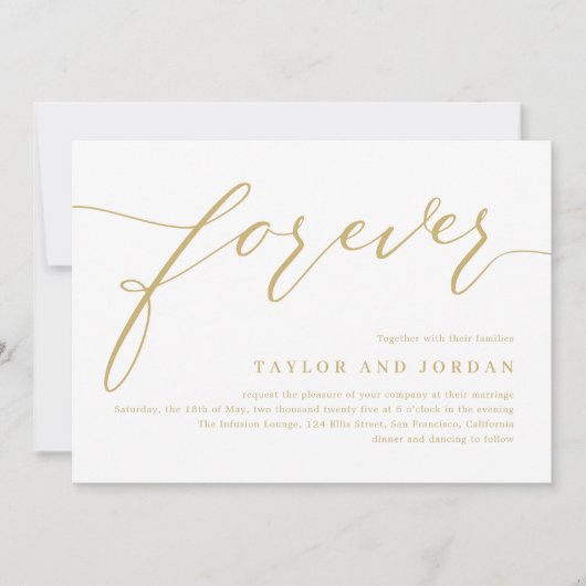 永遠に愛する編集可能カラー結婚式招待状 サンキューカード (正面)