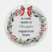 永遠に愛する記憶で私たちのハートRustリース ガラスオーナメント (正面)