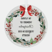 永遠に愛する記憶で私たちのハートRustリース ガラスオーナメント (裏面)