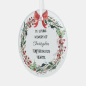 永遠に愛する記憶で私たちのハートRustリース ガラスオーナメント (正面左)