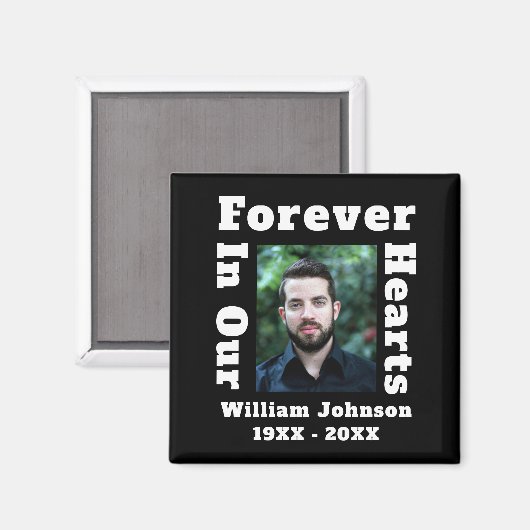 永遠に愛する記憶のハートの写真の悲しみ マグネット (正面/裏面)