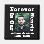 永遠に愛する記憶のハートの写真の悲しみ マグネット (正面)