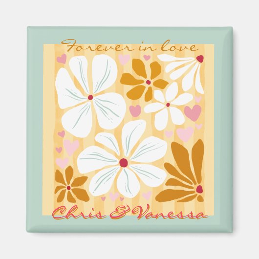 永遠に愛のカップル記念日あなたを愛している マグネット (正面)