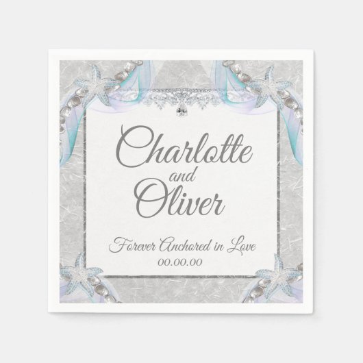 永遠に愛のナプキン結婚に固定 スタンダードカクテルナプキン (正面)