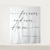 永遠に愛を誓う アーメン ウェディング クォート 背景 タペストリー (正面)