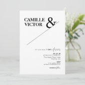 永遠に愛を誓う ミニマルな結婚式の招待状 招待状 (スタンド正面)