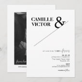 永遠に愛を誓う ミニマルな結婚式の招待状 招待状 (正面/裏面)