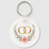 永遠に愛を誓って - ロマンチックな結婚指輪のアート キーホルダー (裏面)