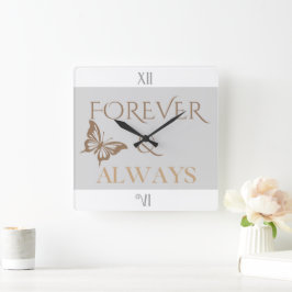 永遠に愛を バタフライ ロマンチック ホーム ギフト スクエア壁時計