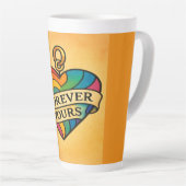 永遠に愛カラフルするハート カフェラテマグ (右アングル)