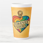 永遠に愛カラフルするハート カフェラテマグ (正面)