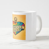 永遠に愛カラフルするハート ジャンボコーヒーマグカップ (正面右)