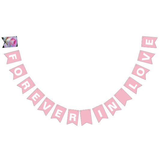 永遠に愛シンプルのピンク結婚ズ バンティングフラッグ (全)
