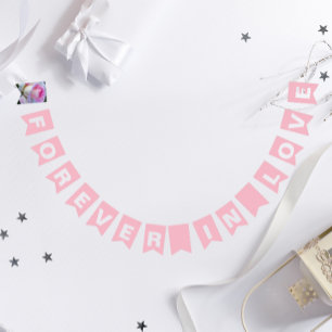 永遠に愛シンプルのピンク結婚ズ バンティングフラッグ