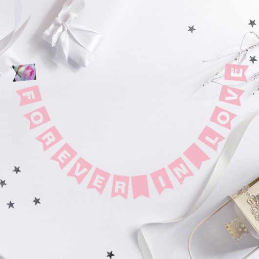 永遠に愛シンプルのピンク結婚ズ バンティングフラッグ