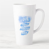 永遠に愛ママ雲ブルー幸せな母の日 カフェラテマグ (右)