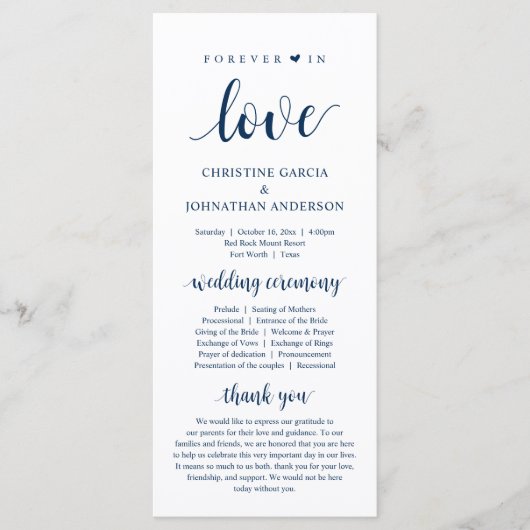 永遠に愛モダンし結婚て、海軍 プログラム (正面)