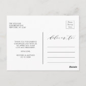 永遠に感謝する |ありがとう結婚の写真 ポストカード (裏面)