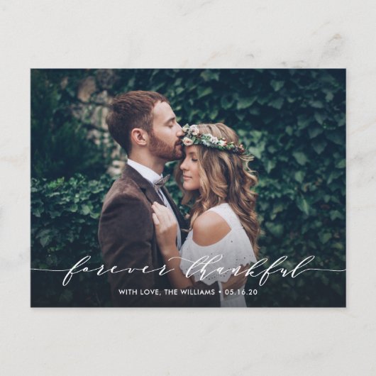 永遠に感謝する |ありがとう結婚の写真 ポストカード (正面)