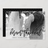 永遠に感謝する | タイポグラフィ結婚と写真 サンキューカード (正面/裏面)