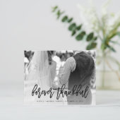 永遠に感謝する | 黒いタイポグラフィと写真 ポストカード (スタンド正面)