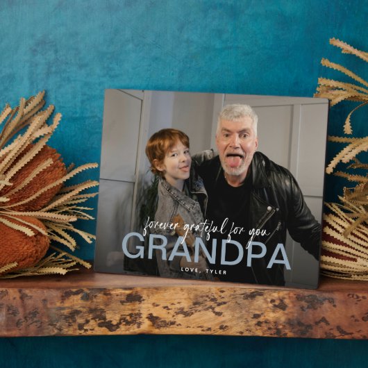 永遠に感謝のおじいちゃん写真記念 フォトプラーク (側面)