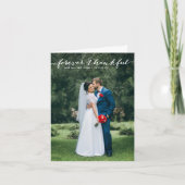 永遠に感謝の手の文字を垂直ありがとう サンキューカード (正面)