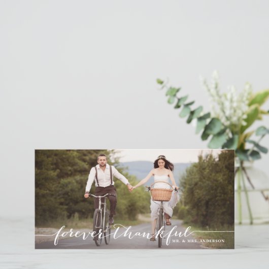 永遠に感謝の手書きありがとうフォトカード サンキューカード (スタンド正面)