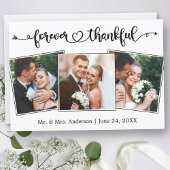 永遠に感謝の書道ハート3写真結婚s サンキューカード