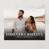 永遠に感謝の気持ちを込めたシンプルなウェディングサンクスフォト ポストカード (正面)