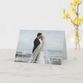 永遠に感謝の白結婚の写真 カード (黄色い花)