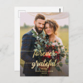 永遠に感謝の金ゴールド写真結婚sありがとう ポストカード (正面/裏面)