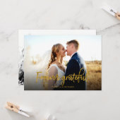 永遠に感謝の金結婚箔の感謝の写真 カード (正面/裏面インサイチュ)