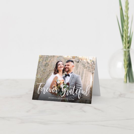 永遠に感謝エレガント写真結婚の感謝 サンキューカード (正面)