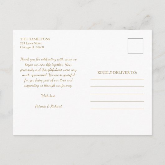 永遠に感謝エレガント写真結婚の感謝 ポストカード (裏面)