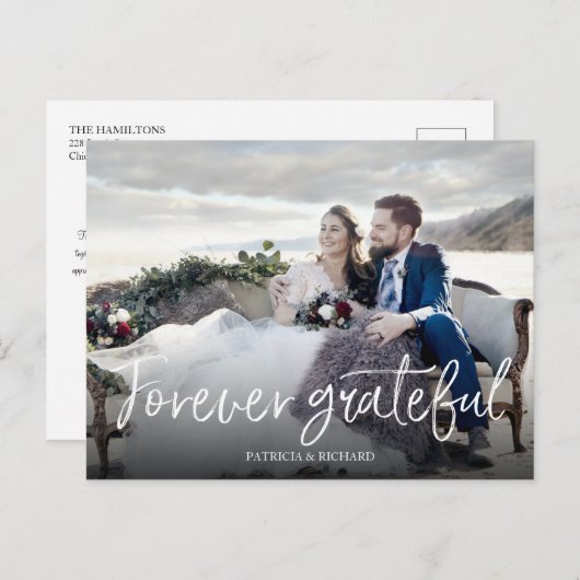 永遠に感謝シック結婚の感謝の写真 ポストカード (正面/裏面)