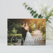 永遠に感謝トレンディー美しい結婚写真 サンキューカード (スタンド正面)