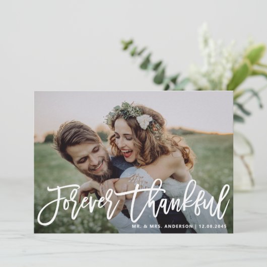 永遠に感謝モダンの書結婚道の写真 サンキューカード (スタンド正面)