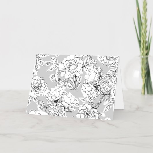 永遠に感謝モダンの書結婚道の写真 箔グリーティングカード (裏面)