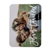 永遠に感謝モダンの書道写真結婚の マグネット (縦)