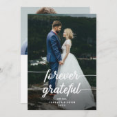 永遠に感謝素朴の台本2写真結婚s サンキューカード (正面/裏面)