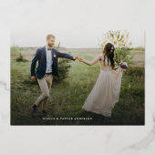 永遠に感謝結婚のフォイルありがとうフォトカード 箔招待状 (正面)