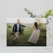 永遠に感謝結婚のフォイルありがとうフォトカード 箔招待状 (立ち正面)