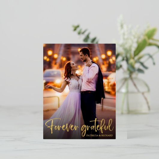 永遠に感謝結婚の写真 箔シーズンポストカード (立ち正面)