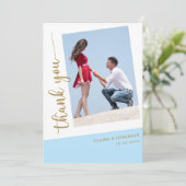 永遠に感謝：カスタム美しい写真結婚の サンキューカード (スタンド正面)